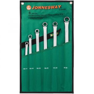 Набор ключей гаечных накидных удлиненный CrMo в сумке, 10-24 мм, 6 предметов Jonnesway W61106S