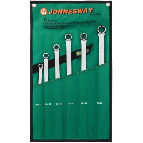 48884 Набор ключей гаечных накидных удлиненный CrMo в сумке, 10-24 мм, 6 предметов Jonnesway