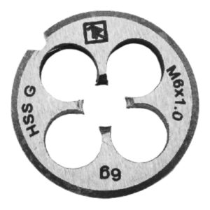 Плашка D-COMBO круглая ручная М6х1.0, HSS, Ф20х7 мм Thorvik MD61