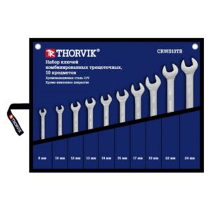 Набор ключей гаечных комбинированных трещоточных в сумке, 8-24 мм, 10 предметов Thorvik CRWS10TB