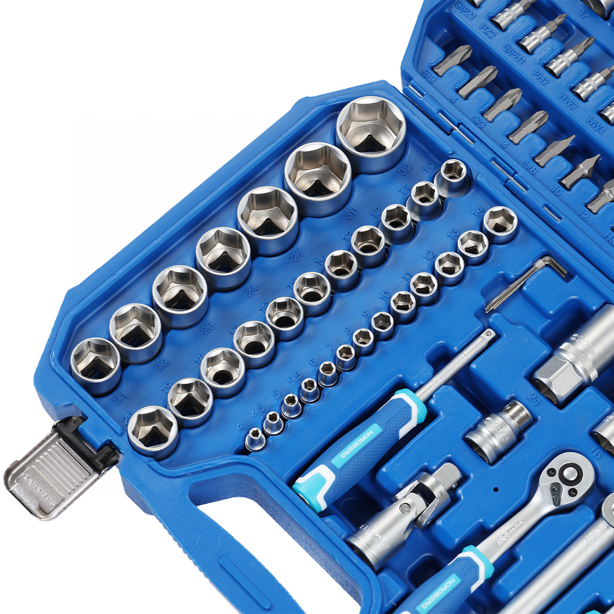 Набор инструментов, 94 предмета, 1/2", 1/4" NORDBERG 2496094C — изображение 7