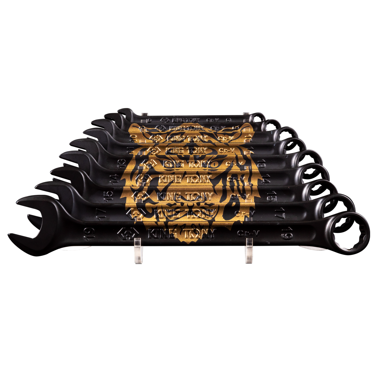 Набор комбинированных ключей «TIGER TOTEM», 6-19 мм, подставка, 9 предметов KING TONY P12D09MRS11