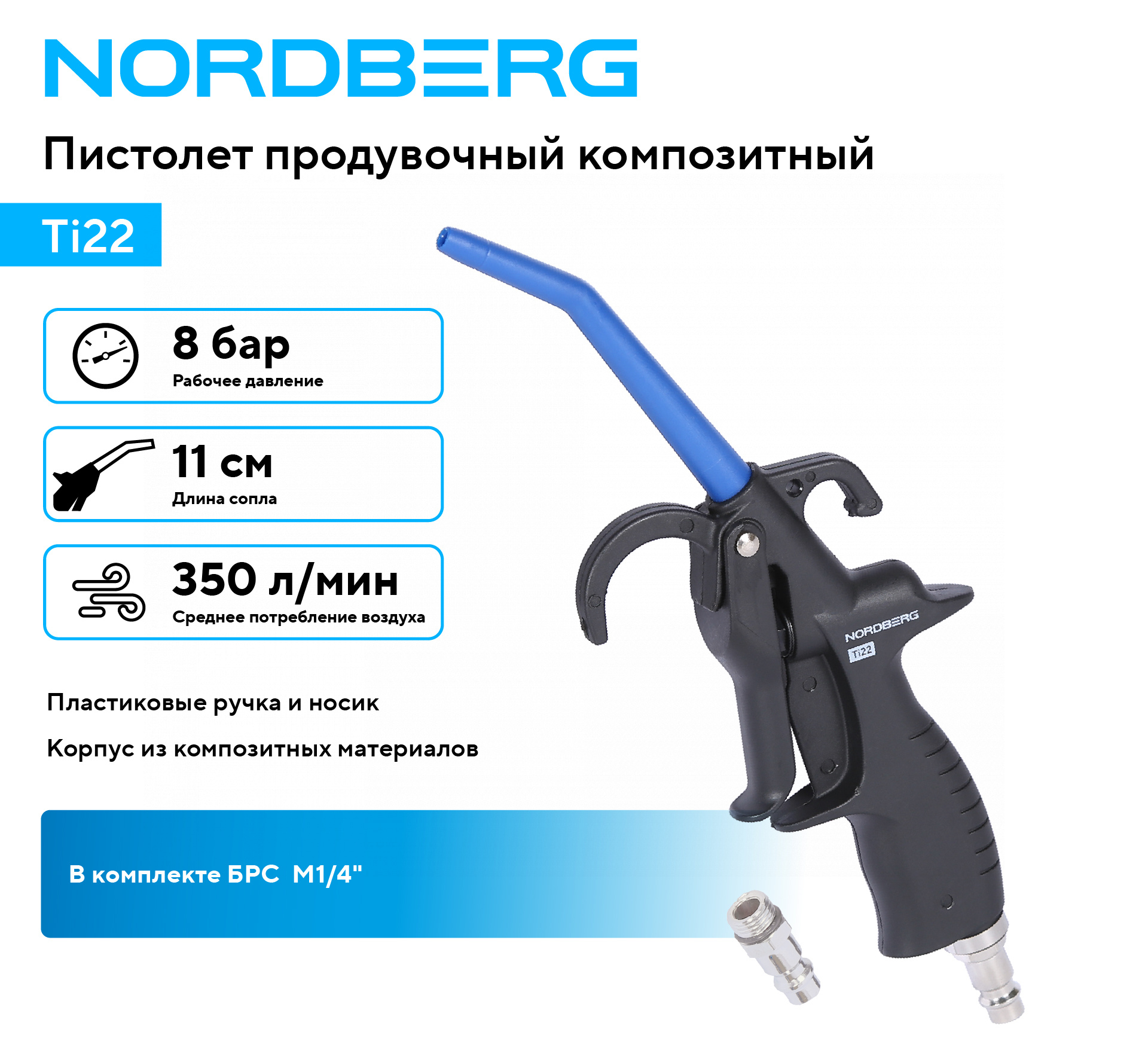 Пистолет продувочный композитный NORDBERG Ti22 — изображение 2