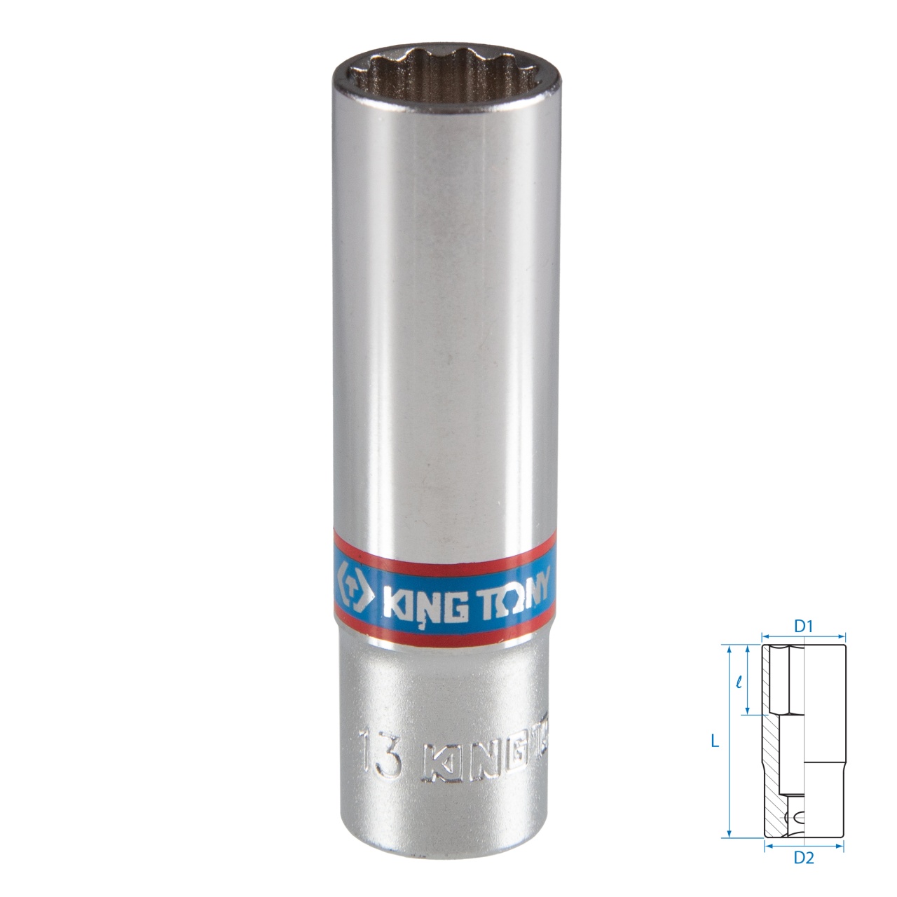 Головка торцевая глубокая двенадцатигранная 3/8", 13 мм KING TONY 323013M