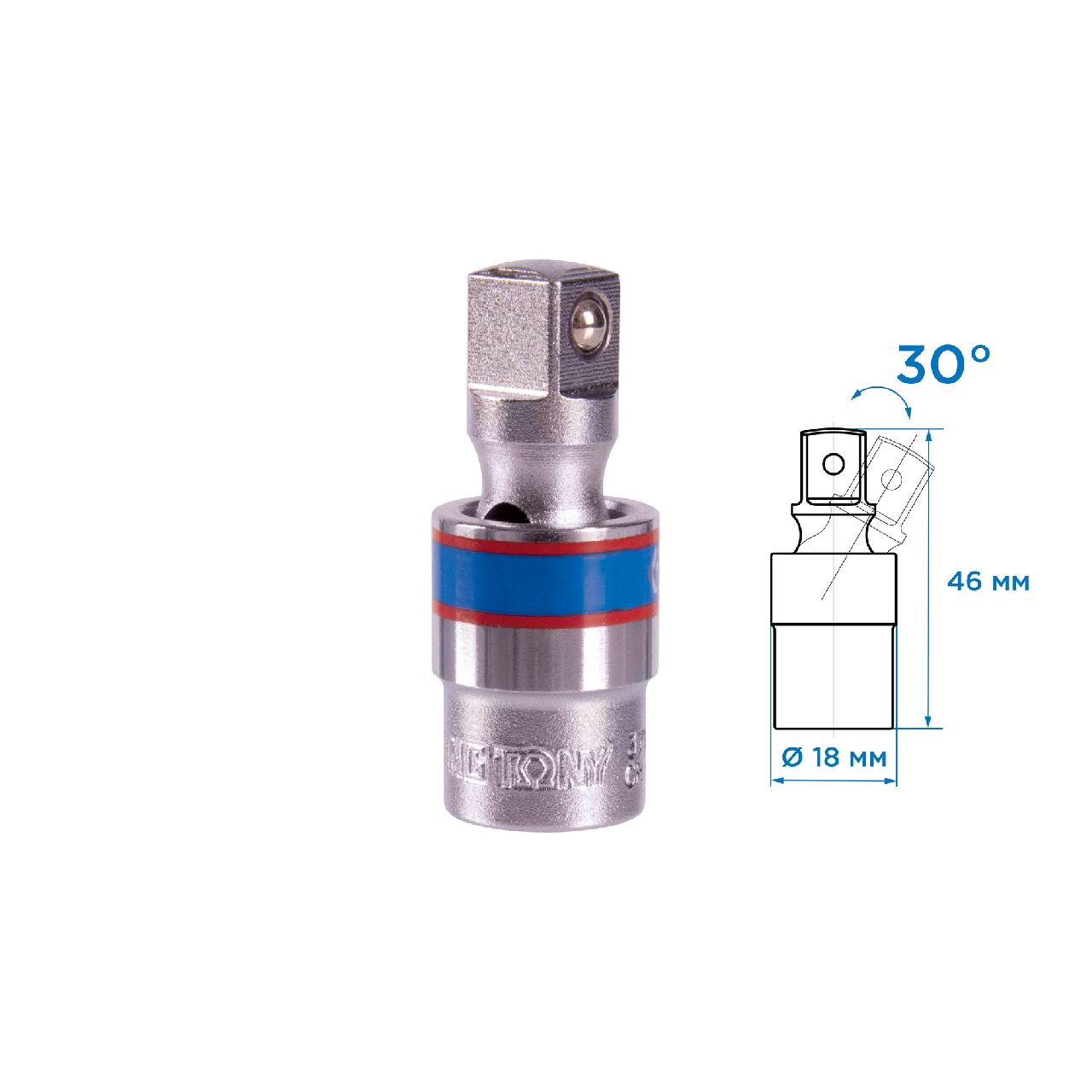 Кардан 3/8″, шаровый KING TONY 3794