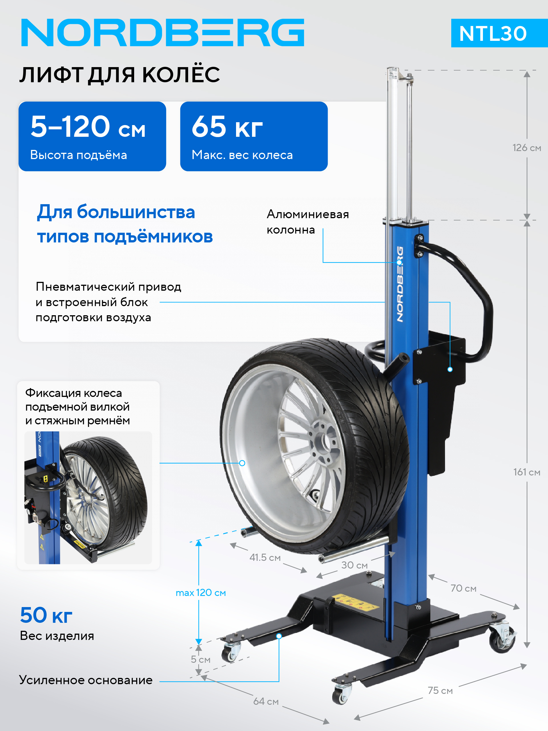 Лифт для колес NORDBERG NTL30 — изображение 2