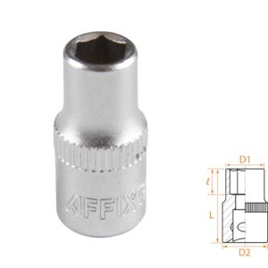 Головка торцевая стандартная шестигранная 1/4", 6 мм AFFIX AF00020006