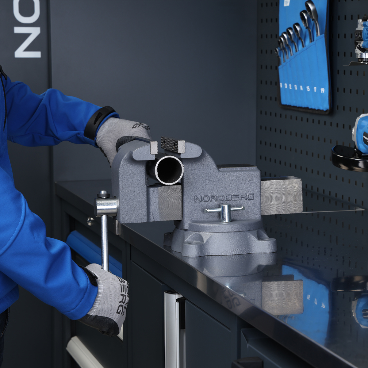 Тиски слесарные усиленные 125 мм NORDBERG NTH125 — изображение 5