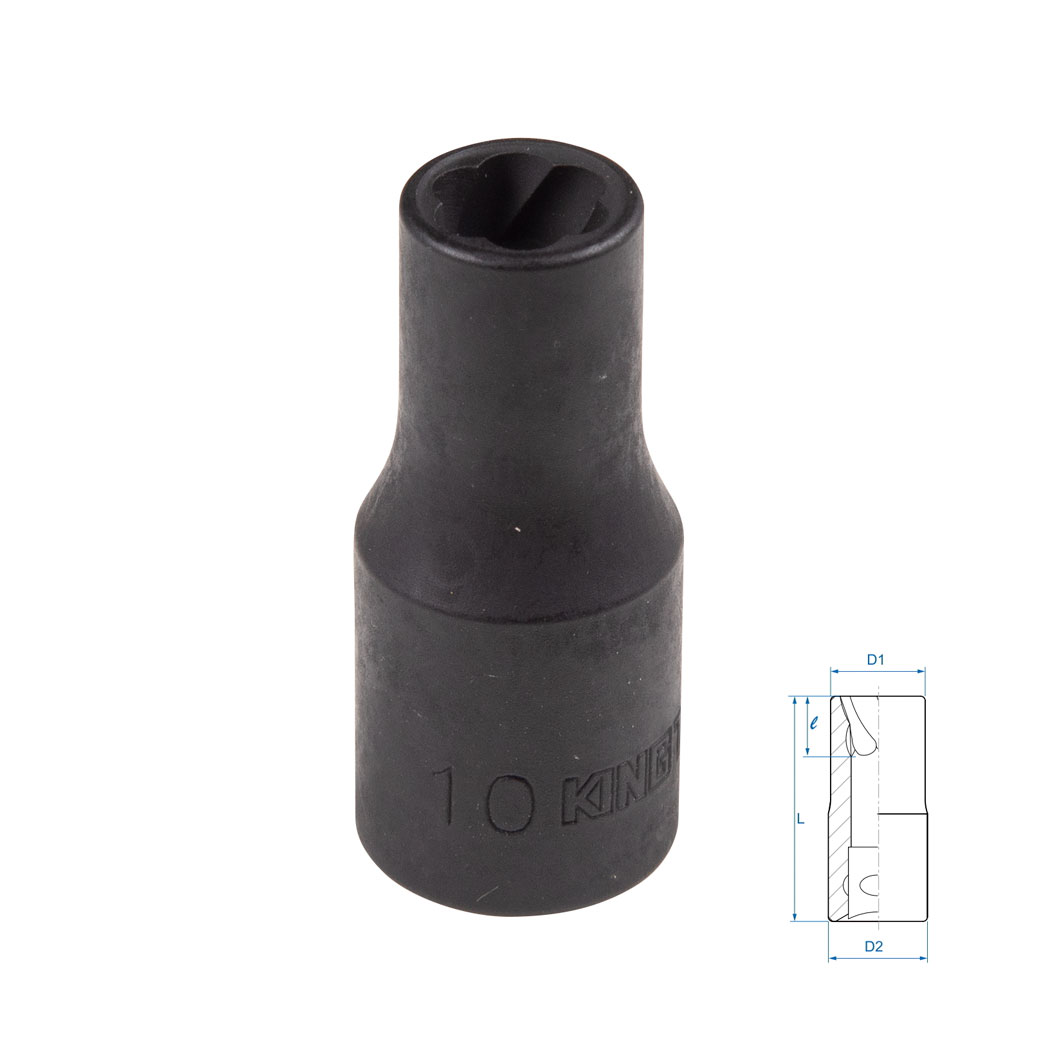 Головка для поврежденного крепежа 1/2″, 10 мм KING TONY 9TD403-10M