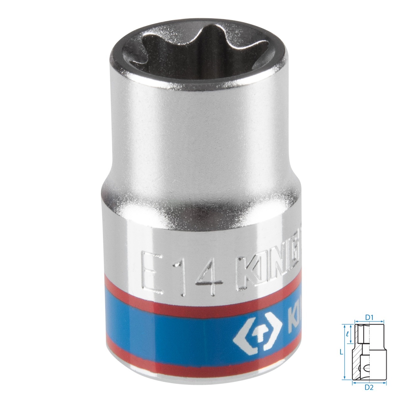 Головка торцевая TORX Е-стандарт 3/8", E14, L = 28 мм KING TONY 337514M