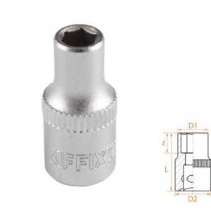 Головка торцевая стандартная шестигранная 1/4", 5 мм AFFIX AF00020005