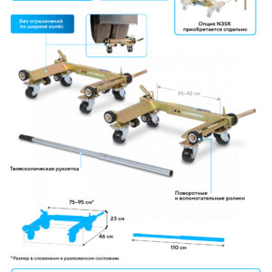 Тележка под колесо для перемещения авто (комплект 2 шт.) NORDBERG N3S8