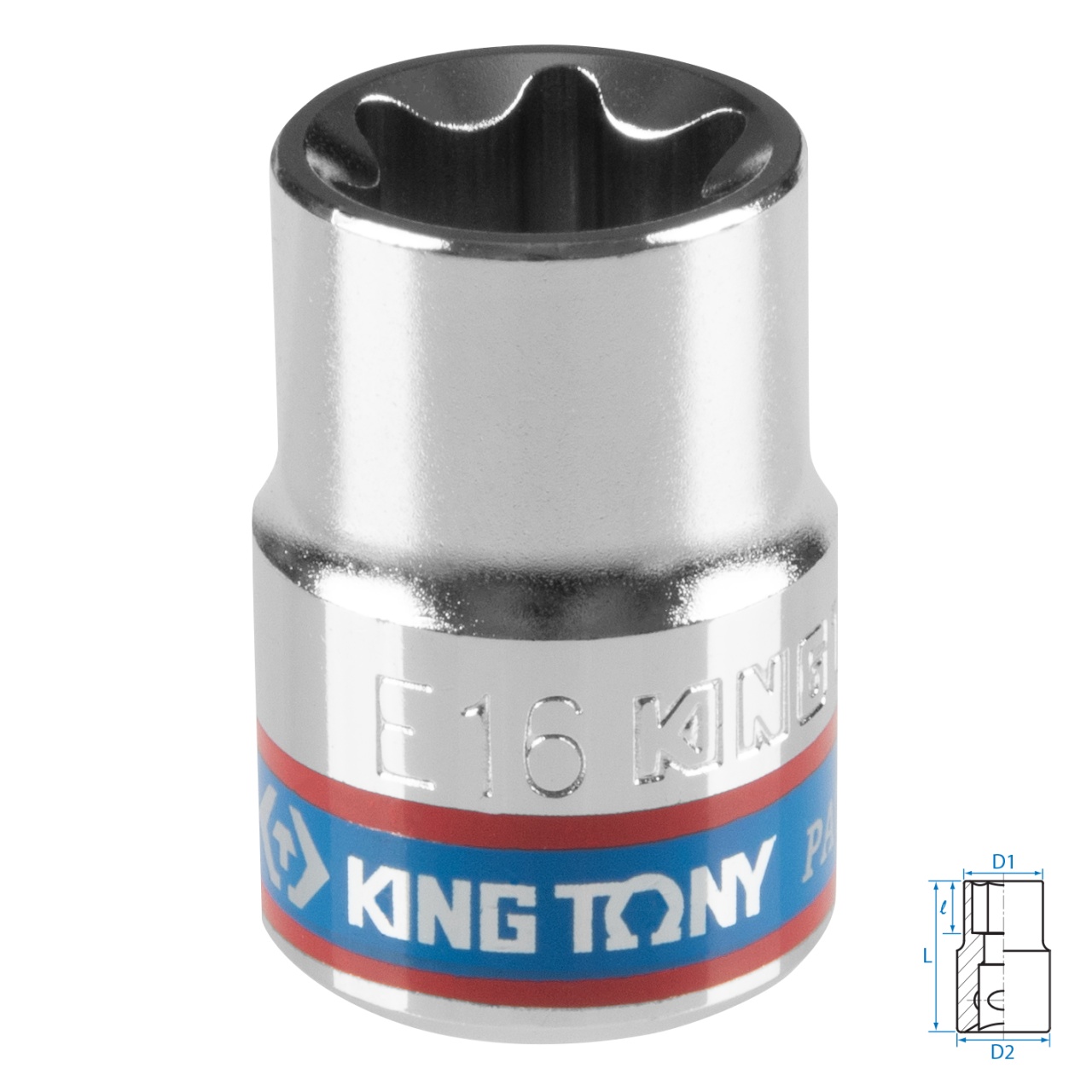 Головка торцевая TORX Е-стандарт 3/8", E16, L = 28 мм KING TONY 337516M