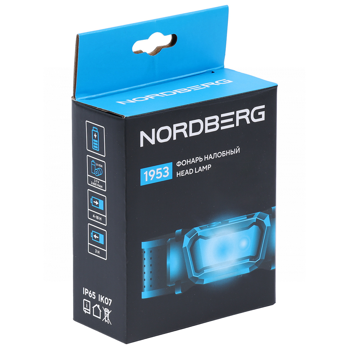 Фонарь светодиодный налобный, аккумуляторный, 3,7 В c датчиком движения NORDBERG 1953 — изображение 13