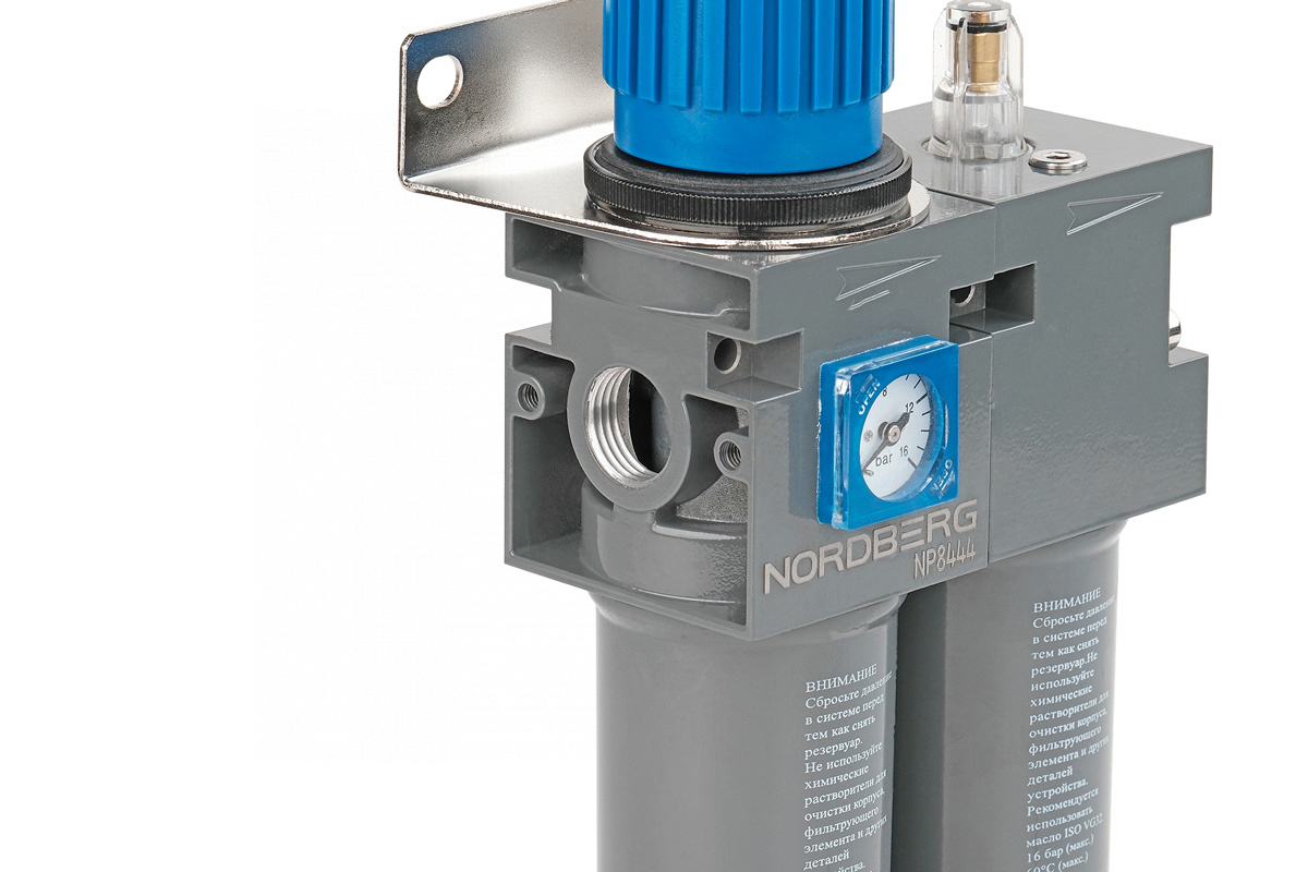 Фильтр воздушный с редуктором и лубрикатором, 1/2", 16 бар NORDBERG NP8444 — изображение 4