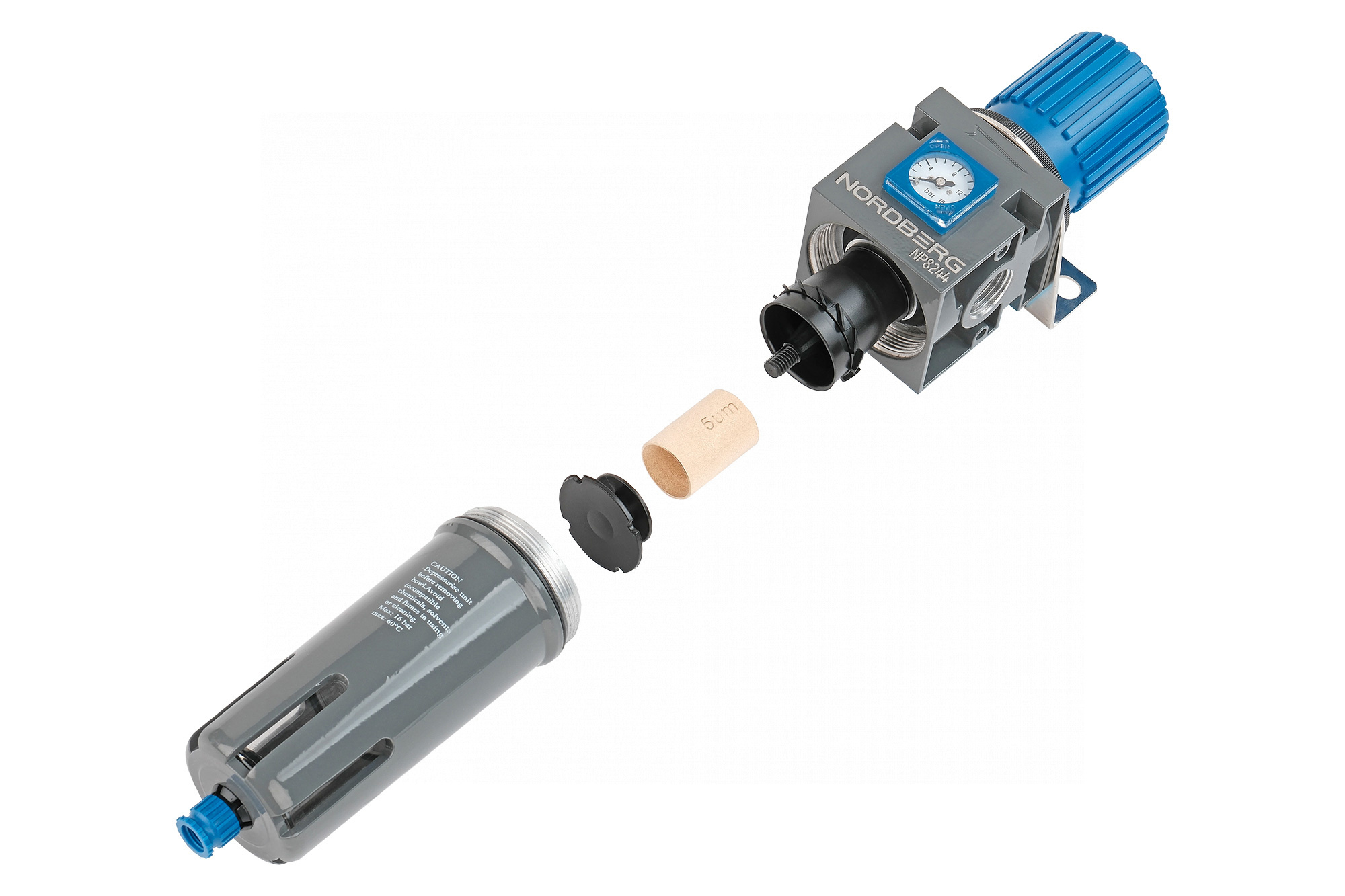 Фильтр воздушный с редуктором, 1/2", 16 бар NORDBERG NP8244 — изображение 5