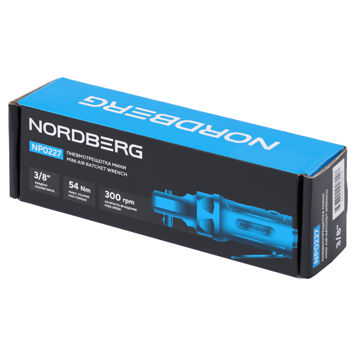 Пневмогайковерт угловой (пневмотрещотка мини) 3/8", 54 Нм NORDBERG NP0227 — изображение 9