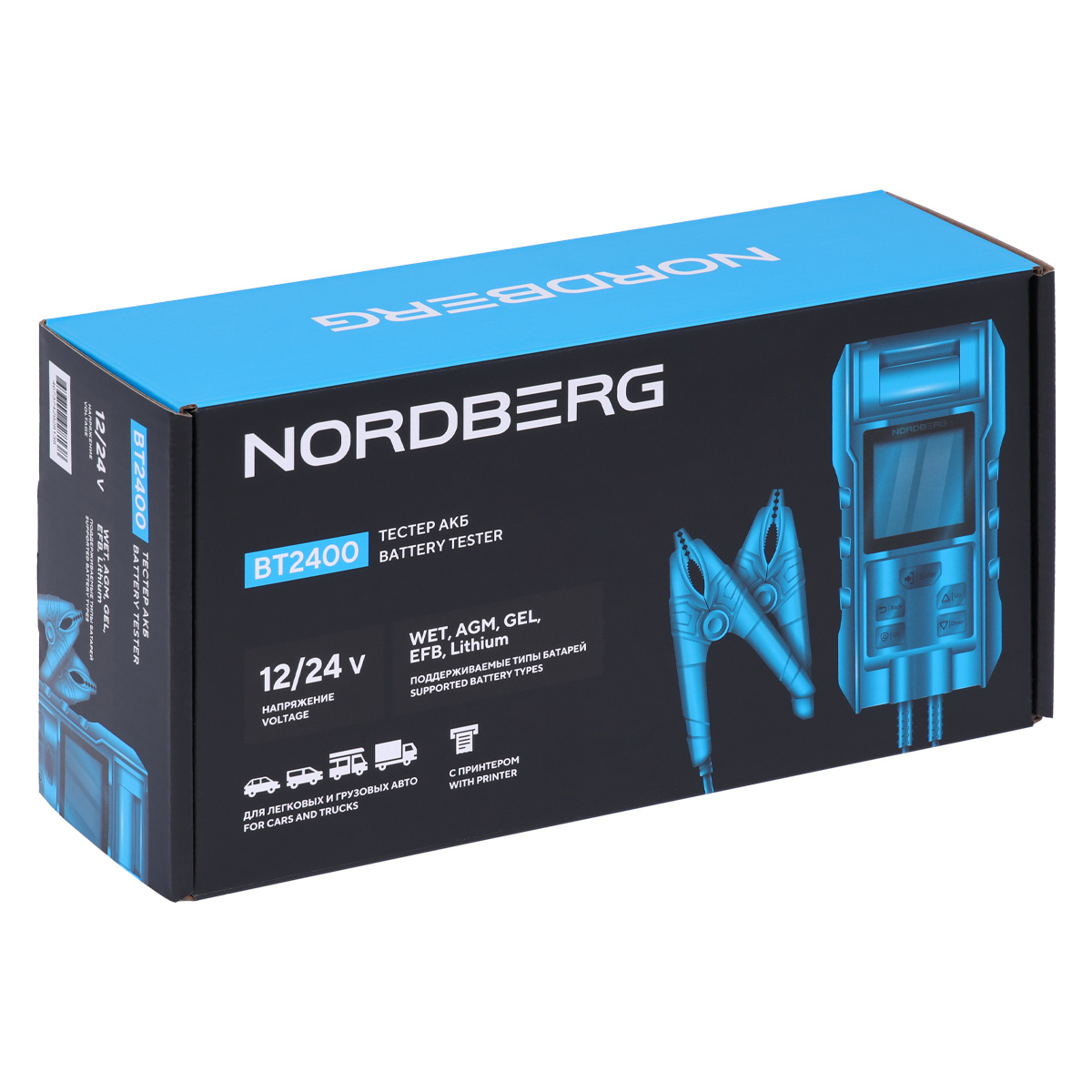 Тестер АКБ 12/24В с принтером NORDBERG BT2400 — изображение 16