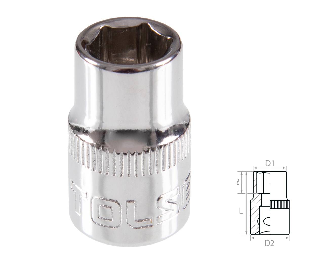 Головка торцевая стандартная шестигранная 3/8", 8 мм TOLSEN TT16308