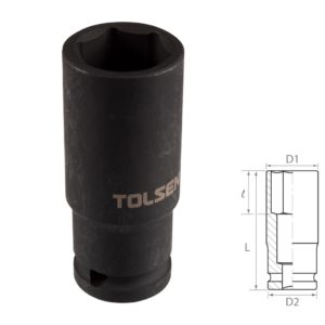 Головка торцевая ударная глубокая шестигранная 1/2", 21 мм TOLSEN TT18271