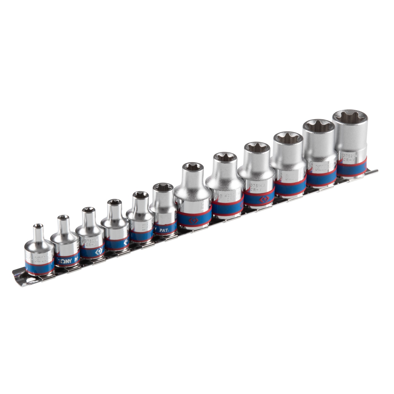 Набор торцевых головок 3/8", 1/2", TORX Е-стандарт, E4-E20, 12 предметов KING TONY 7113PR