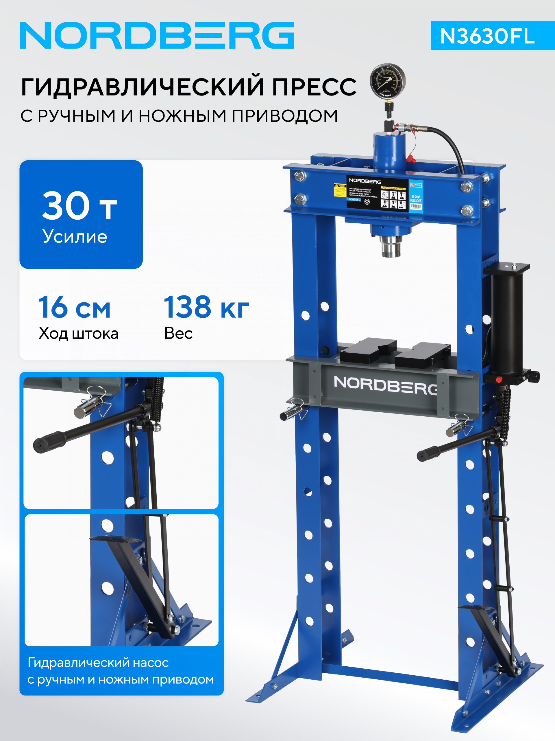 Пресс гидравлический, 30 т NORDBERG N3630FL — изображение 2