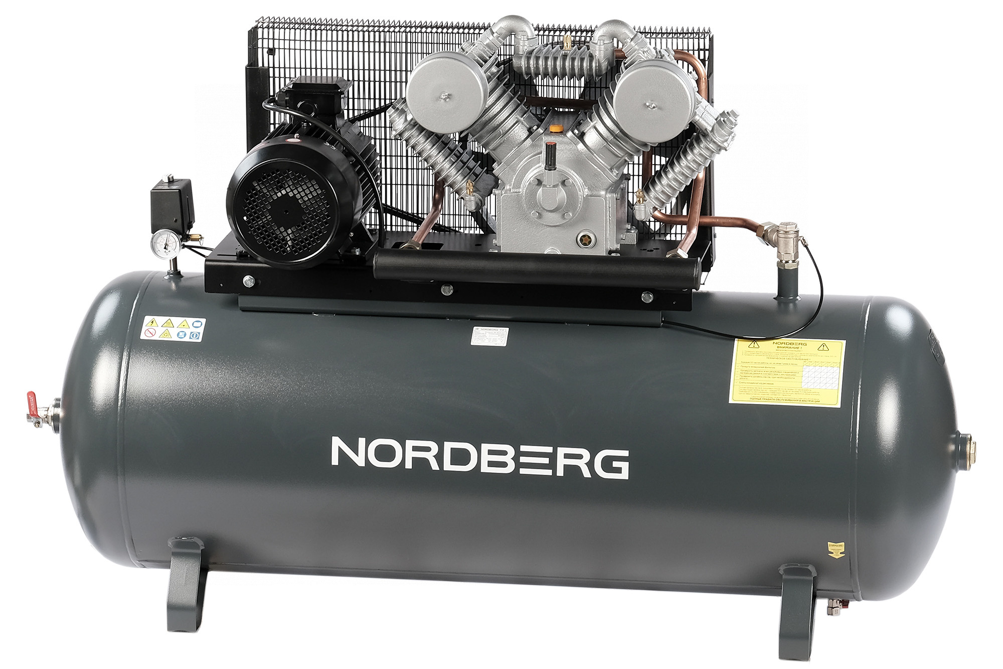 Компрессор поршневой с ременной передачей 380В, ресив. 500л, 1400л/мин NORDBERG NCP500/1400-16 — изображение 3