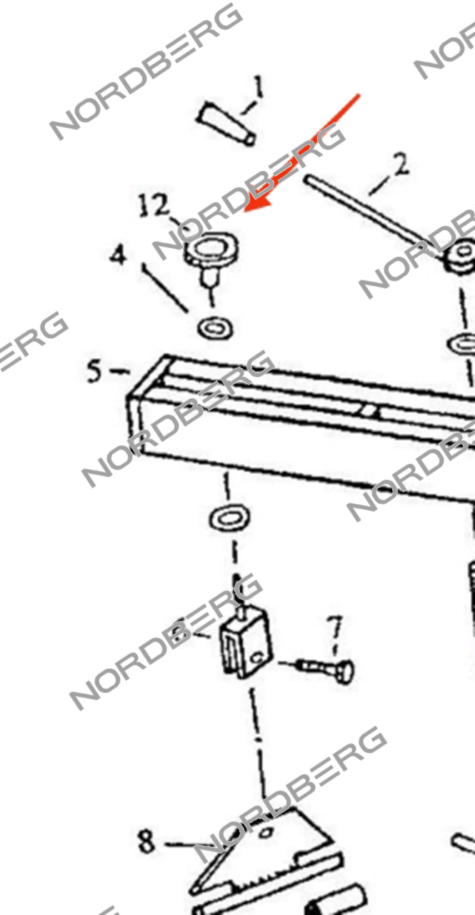 Запчасть барашек крепления основания 12 для N3005 NORDBERG N3005#W-NUT12 — изображение 2
