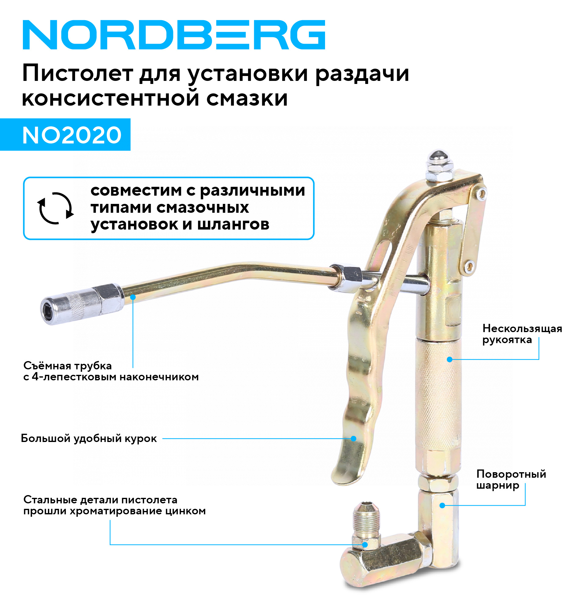 Пистолет смазочный NORDBERG NO2020 — изображение 2