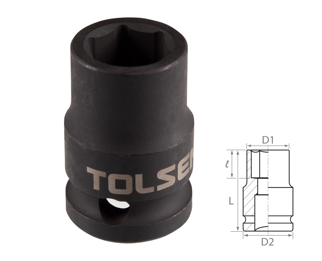 Головка торцевая ударная шестигранная 1/2", 13 мм TOLSEN TT18213