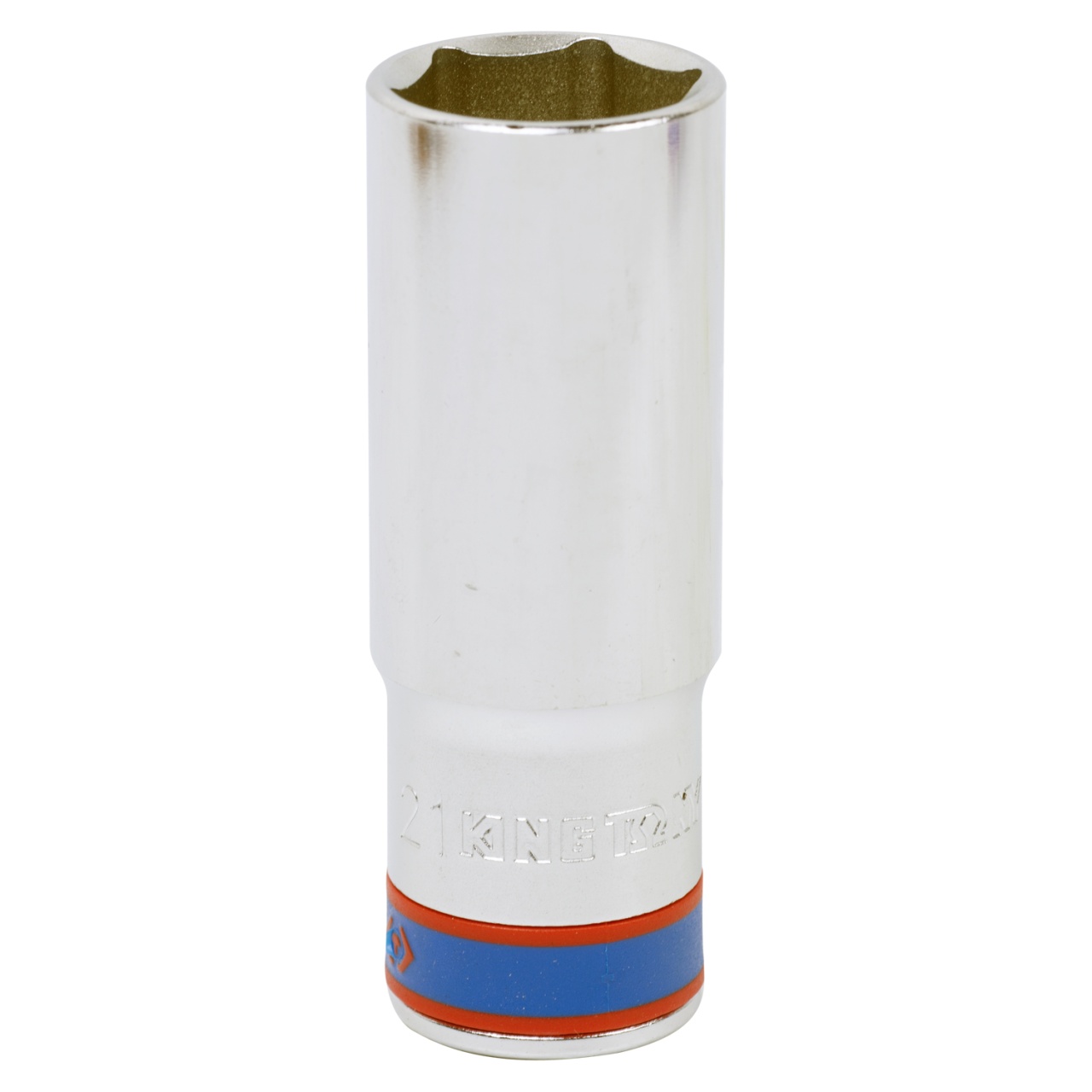 Головка торцевая глубокая шестигранная 1/2", 21 мм KING TONY 423521M