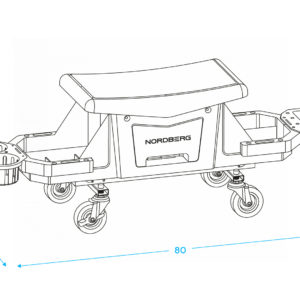 Сиденье ремонтное на колесах с выдвижным лотком для инструмента NORDBERG N30S12