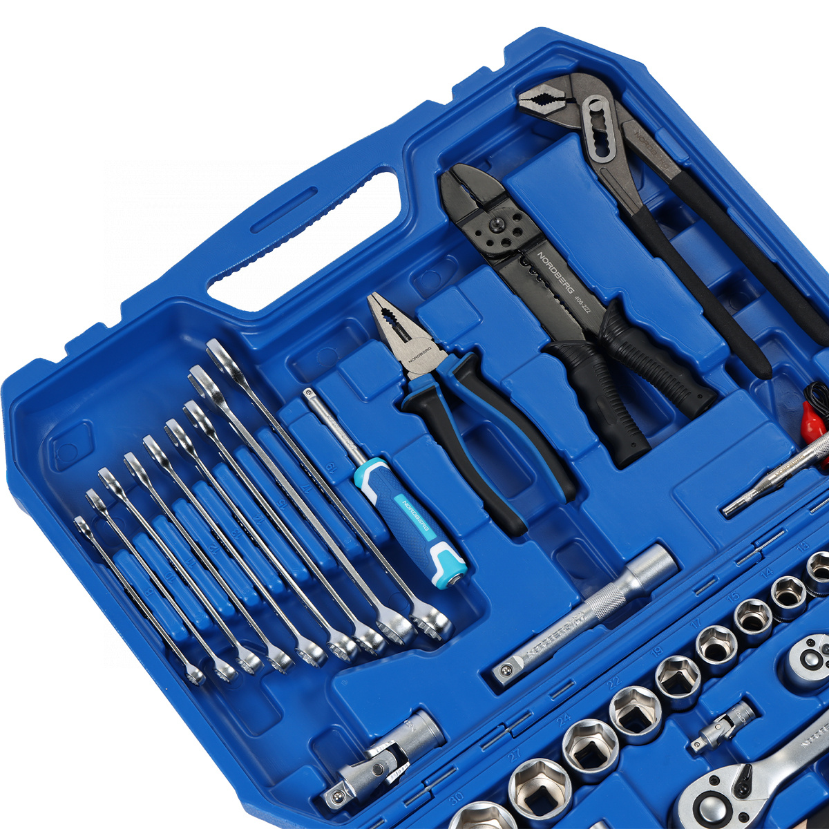 Набор инструментов, 100 предметов, 1/2", 1/4" NORDBERG 2496100C — изображение 7