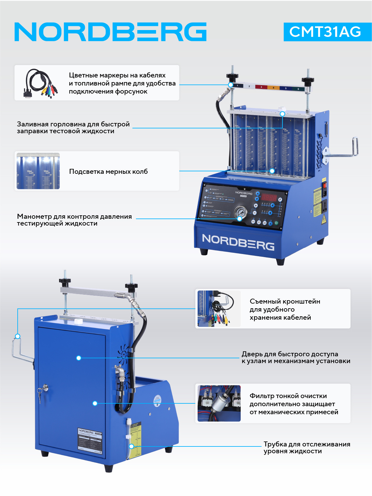 Установка для тестирования и очистки форсунок NORDBERG CMT31AG CMT6 — изображение 3