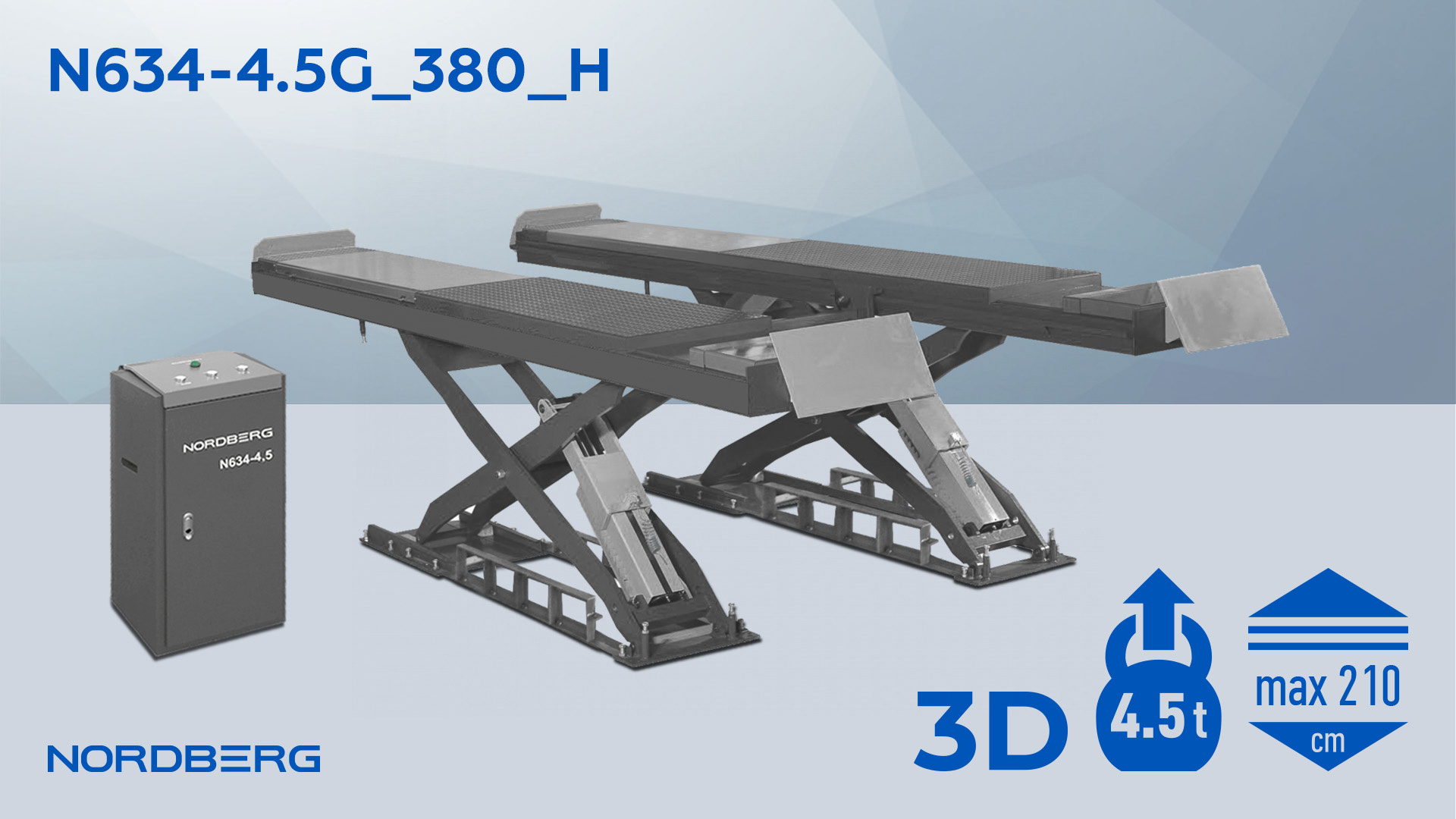 Подъемник ножничный для сход-развала 4,5 тонн 380В (серый) NORDBERG N634-4,5G_380_H — изображение 4