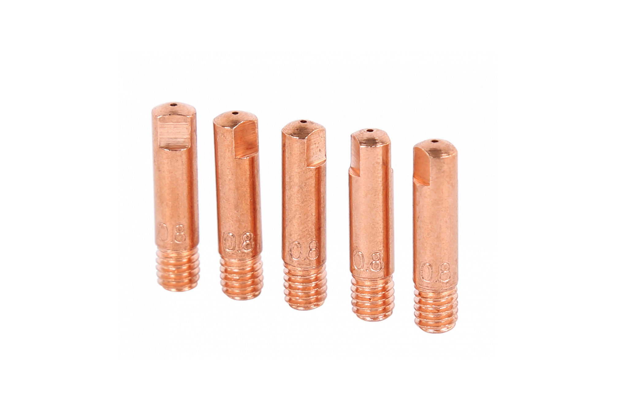 Сварочный наконечник для горелки MIG/MAG E-CU, M6x25, 0.8 мм, 5 шт. NORDBERG WMI-N08 — изображение 3