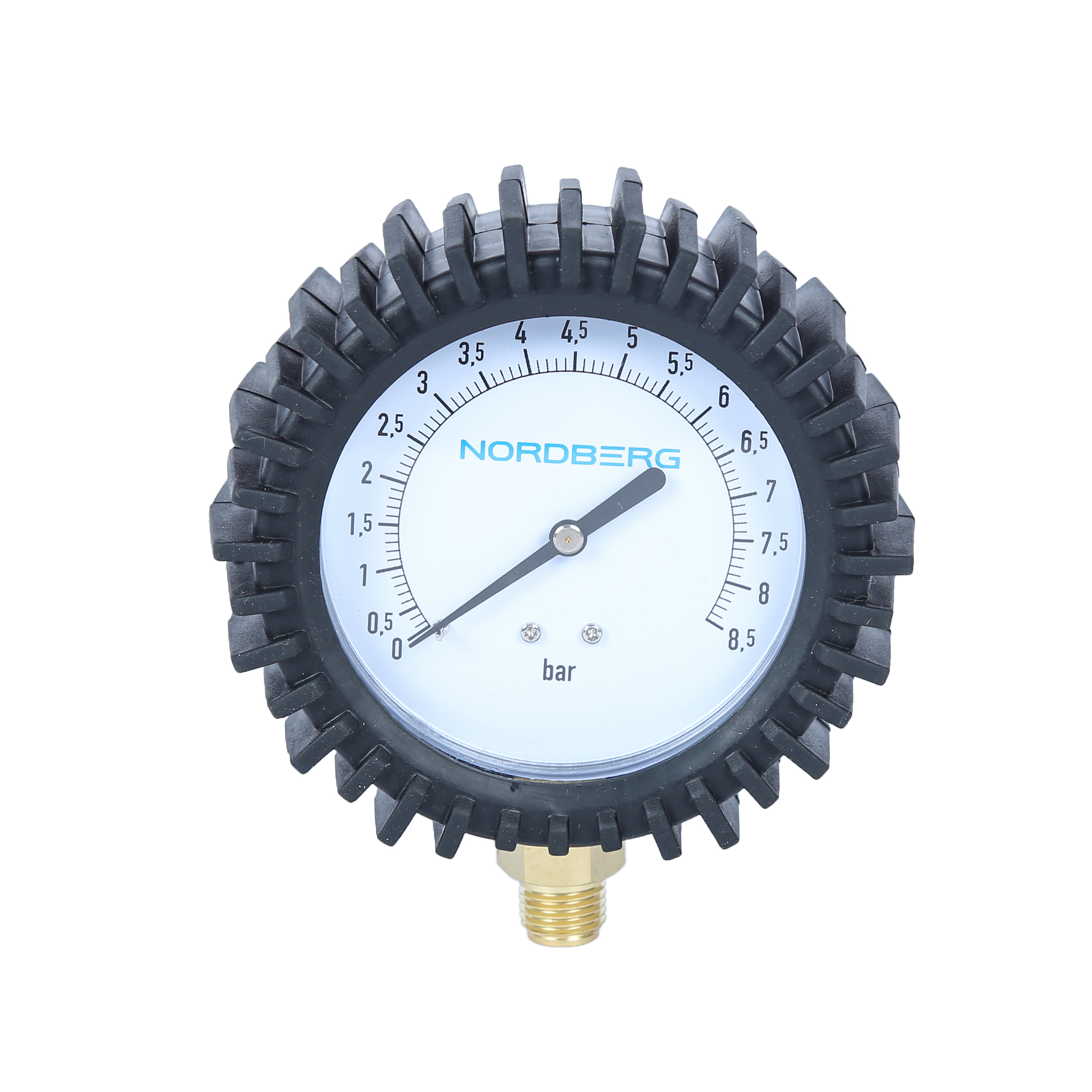 Манометр радиальный, 1/4″, 80мм, 0-8,5 бар, стрелочный NORDBERG Ti61/62#GAUGE