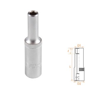 Головка торцевая глубокая шестигранная 1/4″, 4,5 мм AFFIX AF00120045