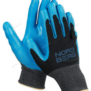 Перчатки маслобензостойкие, черная основа/ синее покрытие NORDBERG NPG1508BB