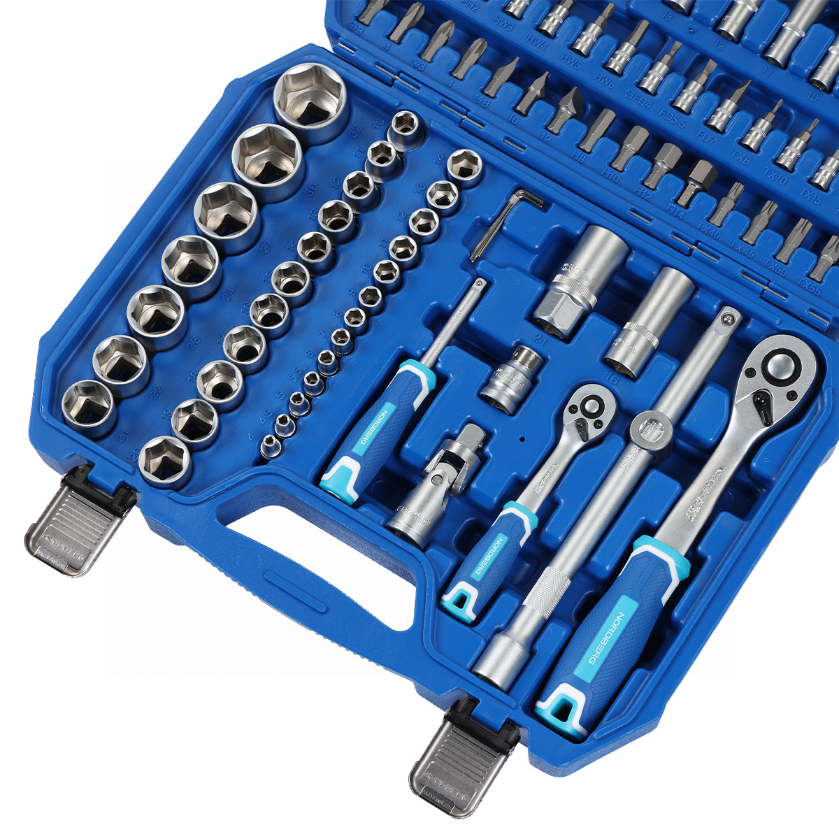 Набор инструментов, 94 предмета, 1/2", 1/4" NORDBERG 2496094C — изображение 9
