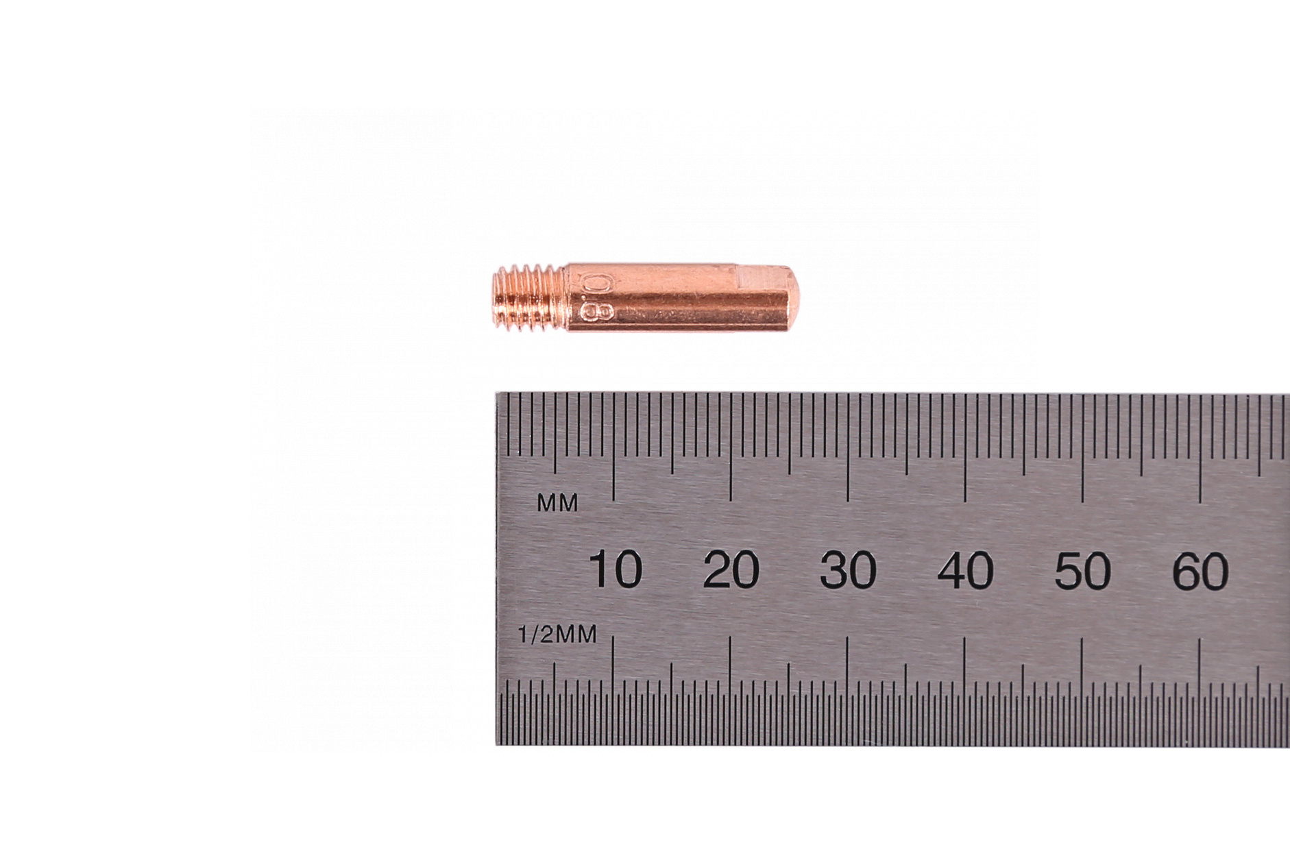 Сварочный наконечник для горелки MIG/MAG E-CU, M6x25, 0.8 мм, 5 шт. NORDBERG WMI-N08 — изображение 4